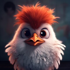 Cute rooster cartoon, generative ai
