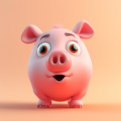 Piggy cute caricature, generative ai