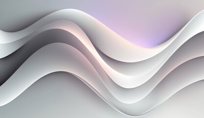 Obraz premium Abstract Wavy White Background, Generative AI