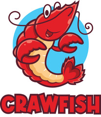 Crawfish Cartoon Logo Mascot