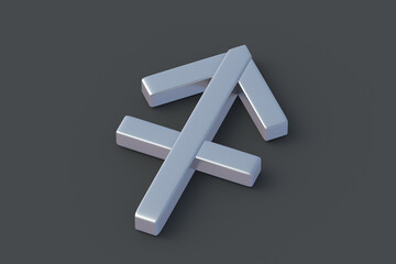 Obraz premium Sagittarius astrological sign. Metallic silver zodiac symbol. Horoscope and numerology. Astrological calendar. 3d render