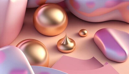 Abstract Cosmetic 3D Background, Generative AI
