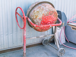 A construction machine designed for the preparation of concrete mixtures. Concrete mixer for mixing...