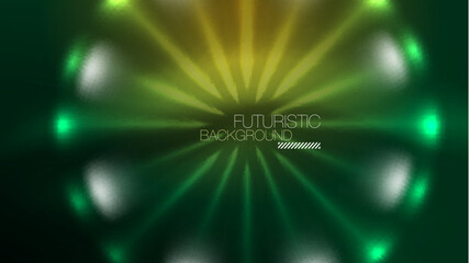 Neon glowing circles, magic energy space light concept, abstract background wallpaper design