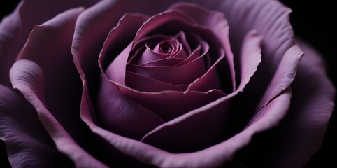 pink rose on dark, detailed macro, generative ai