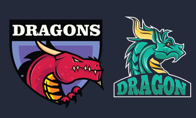 Dragon mascot branding loco illustration