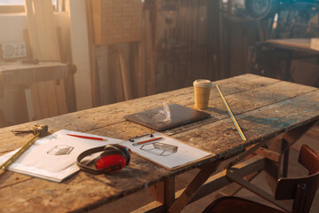 Empty carpentry workshop.