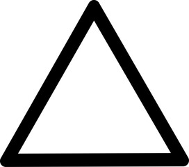 Triangle or pyramid top line art vector icon for apps and websites. Replaceable vector design.