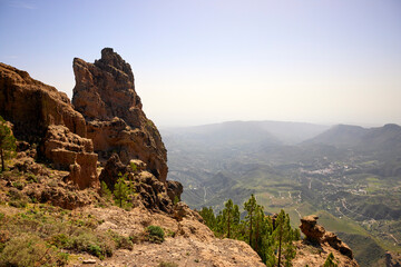 Panoramic view from the Pico de los Pozos de las Nieves. View of the city of San Bartolomé de...