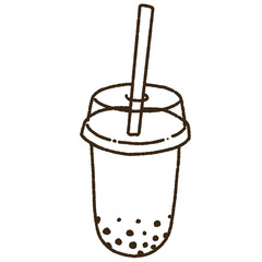 cute bubble tea hand drawn