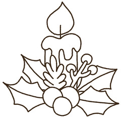 Black and white Chrismas doodle set