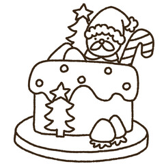 Black and white Chrismas doodle set