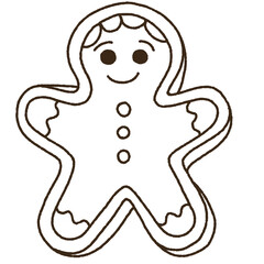 Black and white Chrismas doodle set