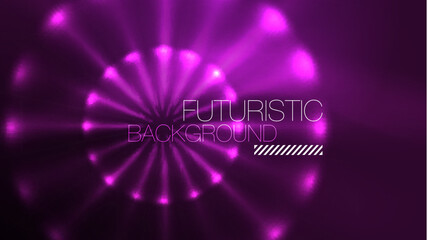 Circles with bright neon shiny light effects, abstract background wallpaper design