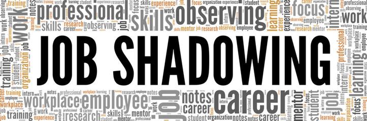 Job Shadowing word cloud conceptual design isolated on white background.