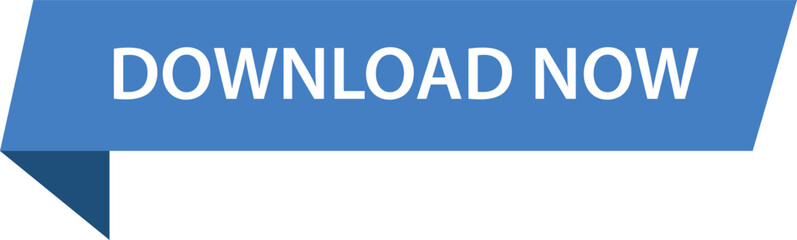 DOWNLOAD NOW - simple vector blue label banner on white background	