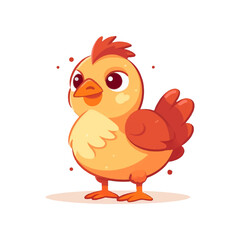 Cute Cartoon Chicken Vector Illustration