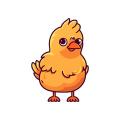 Cute Cartoon Chicken Vector Illustration