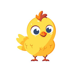 Cute Cartoon Chicken Vector Illustration