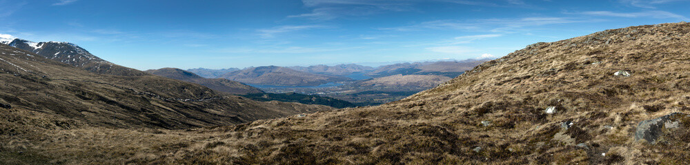 Ben Nevis range, Ben Nevis range mountain experience, fort william, mountains, highlands, scotland, highest mountain of England.. Panorama. 