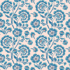 Seamless Textile Rotary Print Design