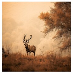 Obraz premium Solitary Animal in Habitat, Generative AI