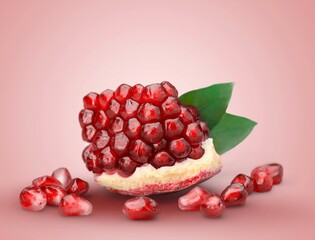 Tasty sweet Pomegranate fruit on the desk