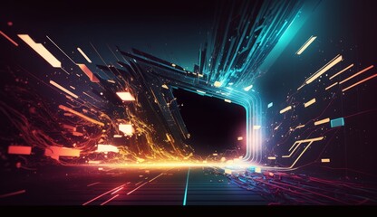 Abstract Cyber Space Background, Generative AI