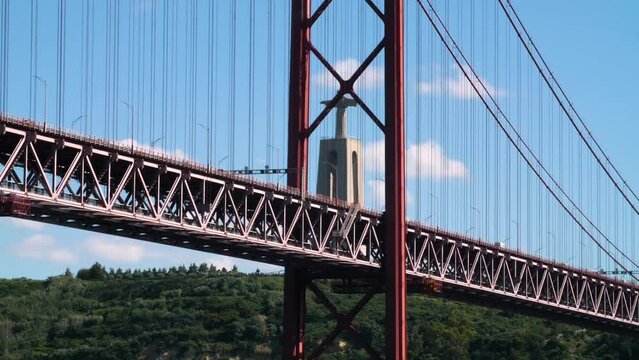 25 of April bridge from Lisbon, Portugal, shot from cruise ship