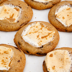 S'mores soft cookie with marshmallow and chocolate
