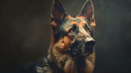 Obraz premium A german shepherd dog in a forest