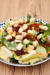 Ceasar salad with crispy bacon, crouton and parmesan cheese