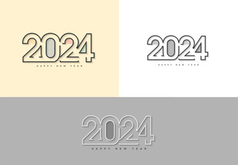 New year 2024 with different and very beautiful background 3d concept, new year 2024 celebration.
