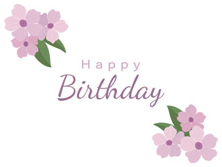 Happy Birthday greeting card with flowers.