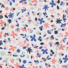 Fototapeta premium Vintage floral seamless vector background.