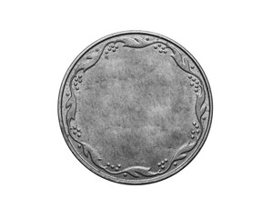 old empty silver coin on a transparent isolated background. png