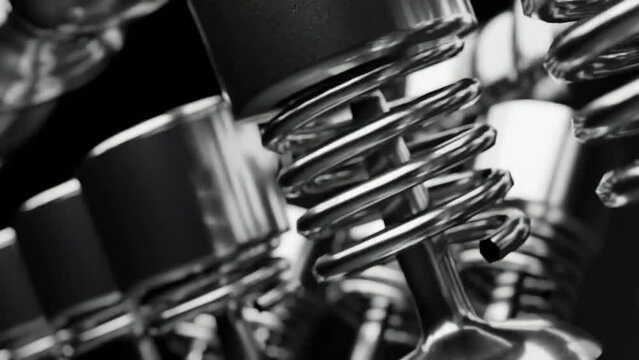 Sports car engine mechanism, V8 engine transmission 3D render