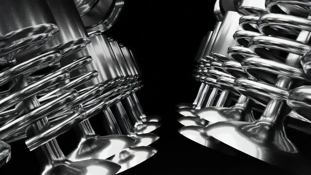Sports car engine mechanism, V8 engine transmission 3D render