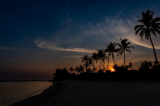Sunset / sunrise  in the Maldives on the island Curedo