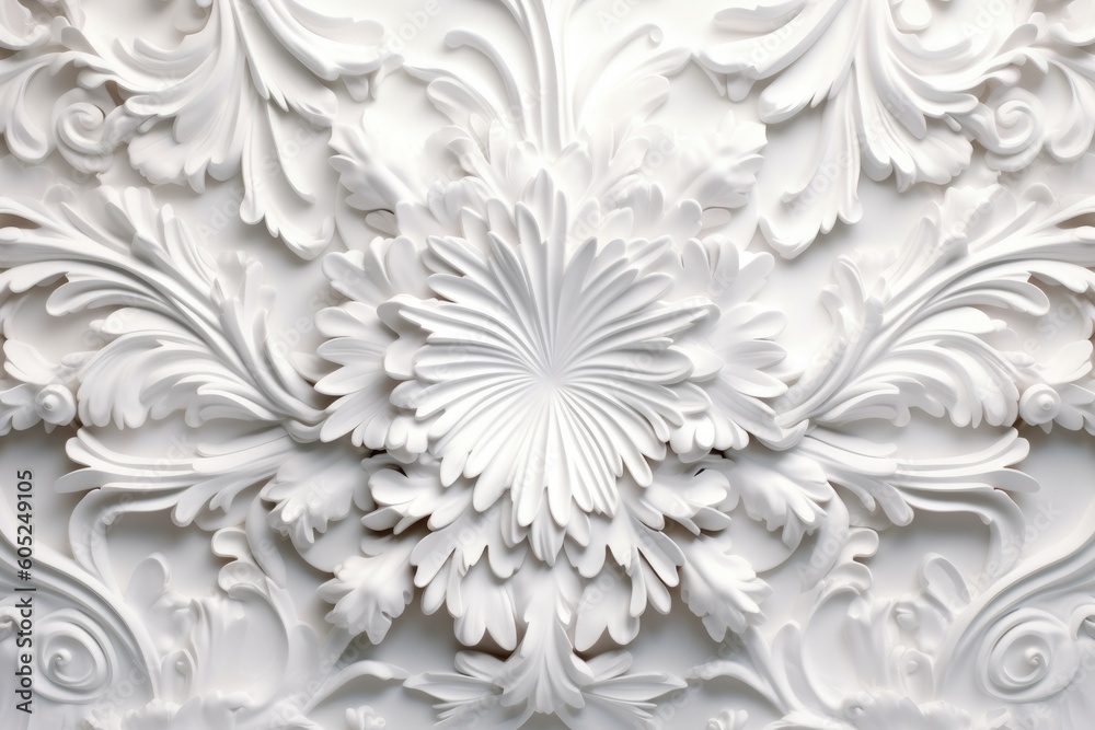 Sticker illustration of a close-up view of a decorative wall with intricate details and patterns