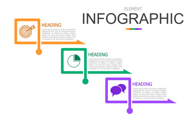 vector infographic square formed by arrow line elements template block. used for process diagram, presentation, working flow, information layout, banner, chart, and graph.