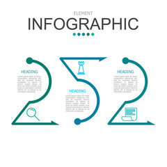 vector infographic half circle and half triangle formed by arrow line elements template block. used for process diagram, presentation, working flow, information layout, banner, chart, and graph.