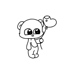 Teddy bear in hand drawn doodle style icon isolated on transparent background