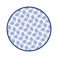 Porcelain plate with traditional blue on white design in Asian style. design pattern for background, plate, dish, bowl, lid, tray, salver, vector illustration art embroidery. cross curve splash plate.