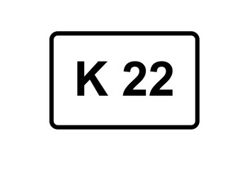 Illustration eines Kreisstra&szlig;enschildes der K 22 in Deutschland	
