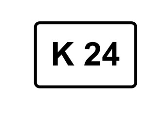 Illustration eines Kreisstraßenschildes der K 24 in Deutschland	