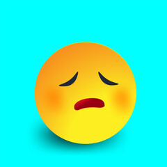 3d design vector emoticons Sad emoji face