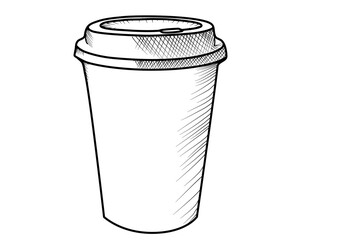 coffee cup line art sketch illustration 