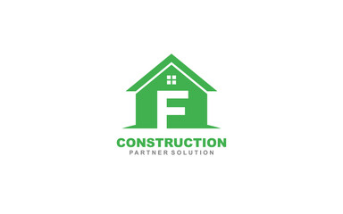 F Letter Real estate logo template