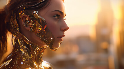 cyborg girl. Generative AI